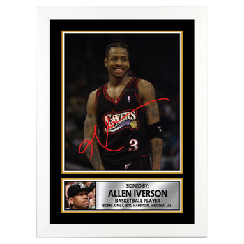 Allen Iverson 2 Basketball Player Autographed Poster Print Photo Signature Gift