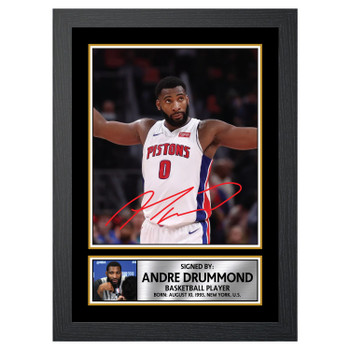 Andre Drummond Basketball Player Autographed Poster Print Photo Signature Gift