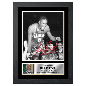 Bill Russell 2 Basketball Player Autographed Poster Print Photo Signature Gift