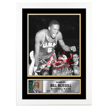 Bill Russell 2 Basketball Player Autographed Poster Print Photo Signature Gift