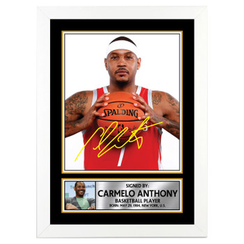 Carmelo Anthony Basketball Player Autographed Poster Print Photo Signature Gift Carmelo Anthony Basketball Player Autographed Poster Print Photo Signature Gift