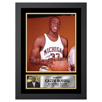 Cazzie Russell Basketball Player Autographed Poster Print Photo Signature Gift