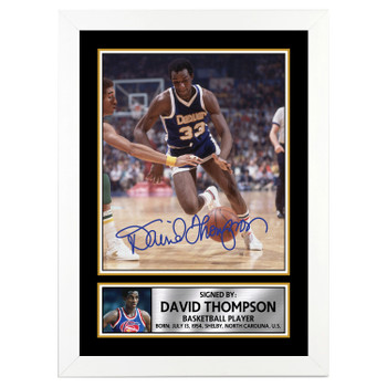 David Thompson Basketball Player Autographed Poster Print Photo Signature Gift David Thompson Basketball Player Autographed Poster Print Photo Signature Gift