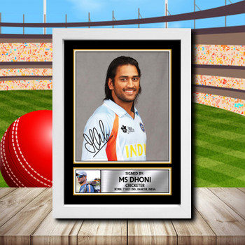 Ms Dhoni 2 Signed Autographed Cricket Star Poster Print Framed Merch Gift