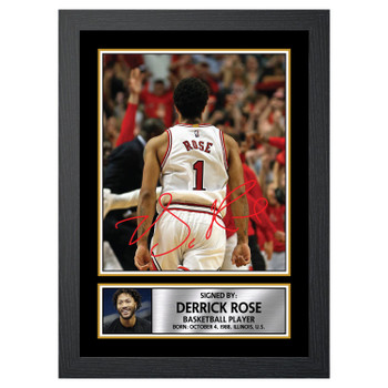 Derrick Rose 2 Basketball Player Autographed Poster Print Photo Signature Gift