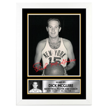Dick McGuire 2 Basketball Player Autographed Poster Print Photo Signature Gift Dick McGuire 2 Basketball Player Autographed Poster Print Photo Signature Gift