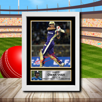 Owais Shah Signed Autographed Cricket Star Poster Print Framed Merch Gift Owais Shah Signed Autographed Cricket Star Poster Print Framed Merch Gift