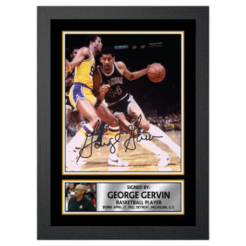 George Gervin Basketball Player Autographed Poster Print Photo Signature Gift George Gervin Basketball Player Autographed Poster Print Photo Signature Gift