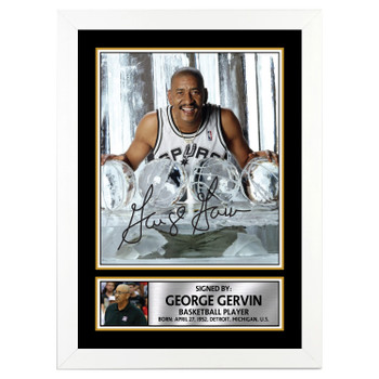 George Gervin 2 Basketball Player Autographed Poster Print Photo Signature Gift George Gervin 2 Basketball Player Autographed Poster Print Photo Signature Gift