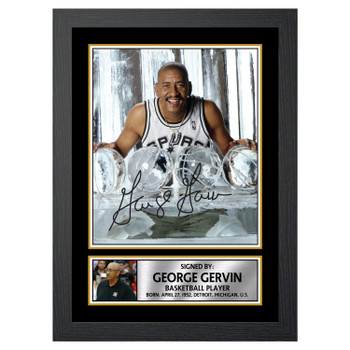 George Gervin 2 Basketball Player Autographed Poster Print Photo Signature Gift George Gervin 2 Basketball Player Autographed Poster Print Photo Signature Gift