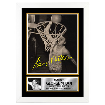 George Mikan 2 Basketball Player Autographed Poster Print Photo Signature Gift George Mikan 2 Basketball Player Autographed Poster Print Photo Signature Gift