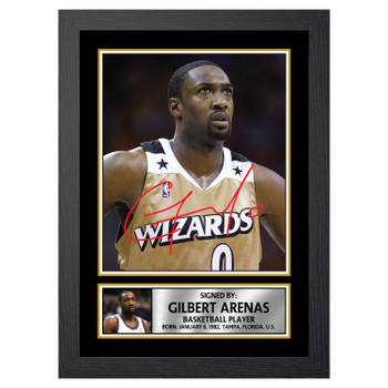 Gilbert Arenas 2 Basketball Player Autographed Poster Print Photo Signature Gift