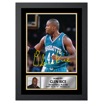 Glen Rice Basketball Player Autographed Poster Print Photo Signature Gift