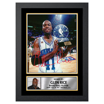 Glen Rice 2 Basketball Player Autographed Poster Print Photo Signature Gift