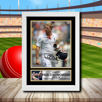 Paul Collingwood Signed Autographed Cricket Star Poster Print Framed Merch Gift Paul Collingwood Signed Autographed Cricket Star Poster Print Framed Merch Gift