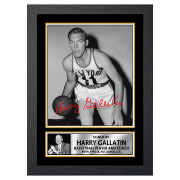 Harry Gallatin 2 Basketball Player Autographed Poster Print Photo Signature Gift