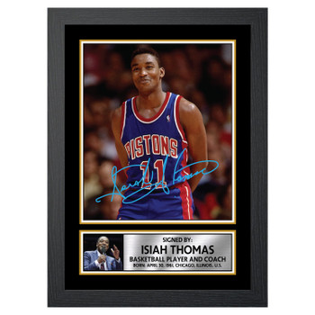 Isiah Thomas Basketball Player Autographed Poster Print Photo Signature Gift