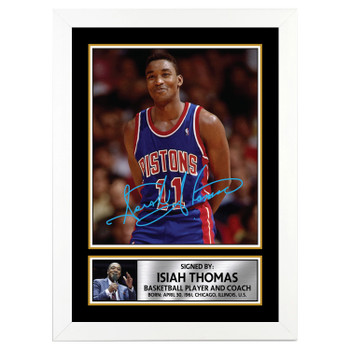 Isiah Thomas Basketball Player Autographed Poster Print Photo Signature Gift