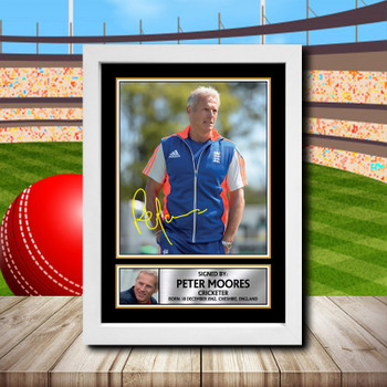 Peter Moores Signed Autographed Cricket Star Poster Print Framed Merch Gift Peter Moores Signed Autographed Cricket Star Poster Print Framed Merch Gift