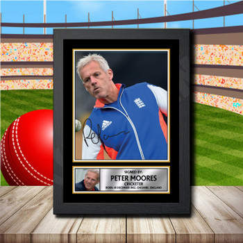 Peter Moores 2 Signed Autographed Cricket Star Poster Print Framed Merch Gift
