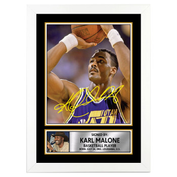 Karl Malone Basketball Player Autographed Poster Print Photo Signature Gift Karl Malone Basketball Player Autographed Poster Print Photo Signature Gift