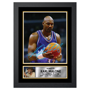 Karl Malone 2 Basketball Player Autographed Poster Print Photo Signature Gift Karl Malone 2 Basketball Player Autographed Poster Print Photo Signature Gift