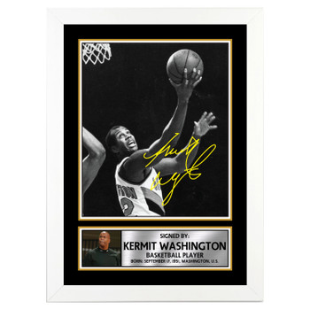Kermit Washington Basketball Player Autographed Poster Print Photo Signature Gift