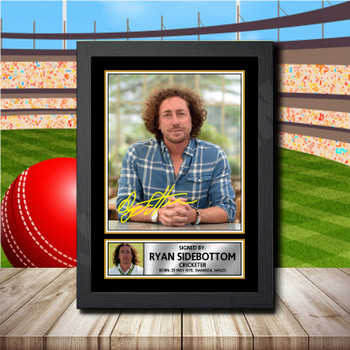 Ryan Sidebottom 2 Signed Autographed Cricket Star Poster Print Framed Merch Gift