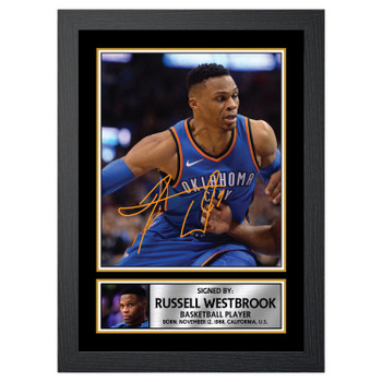 Russell Westbrook M100 Basketball Player Autographed Poster Print Photo Signature Gift