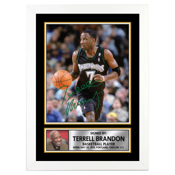 Terrell Brandon M105 Basketball Player Autographed Poster Print Photo Signature Gift