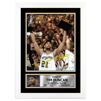 Tim Duncan M112 Basketball Player Autographed Poster Print Photo Signature Gift