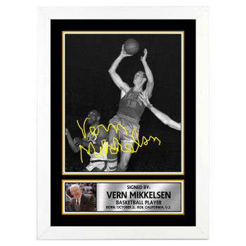 Vern Mikkelsen M126 Basketball Player Autographed Poster Print Photo Signature Gift