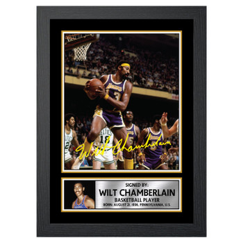 Wilt Chamberlain M142 Basketball Player Autographed Poster Print Photo Signature Gift