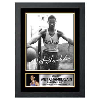 Wilt Chamberlain M143 Basketball Player Autographed Poster Print Photo Signature Gift