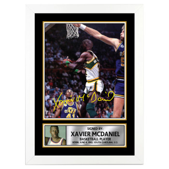 Xavier McDaniel M145 Basketball Player Autographed Poster Print Photo Signature Gift