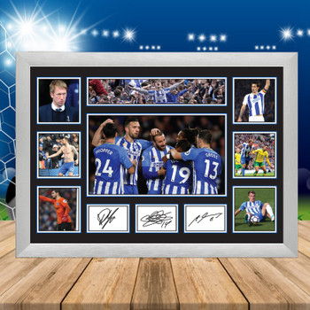 Brighton & Hove Albion Team Player Autographed Poster Print Photo Signature Gift