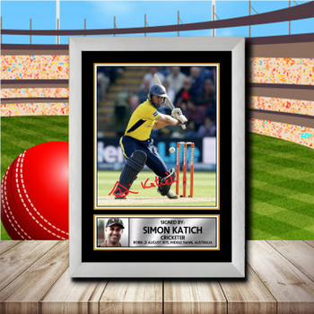Simon Katich 2 Signed Autographed Cricket Star Poster Print Framed Merch Gift