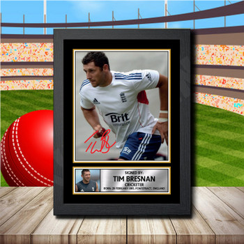 Tim Bresnan 2 Signed Autographed Cricket Star Poster Print Framed Merch Gift Tim Bresnan 2 Signed Autographed Cricket Star Poster Print Framed Merch Gift