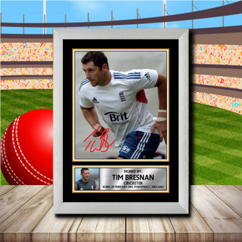 Tim Bresnan 2 Signed Autographed Cricket Star Poster Print Framed Merch Gift Tim Bresnan 2 Signed Autographed Cricket Star Poster Print Framed Merch Gift