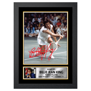 Billie Jean King M543 Tennis Player Autographed Poster Print Photo Signature Gift Billie Jean King M543 Tennis Player Autographed Poster Print Photo Signature Gift