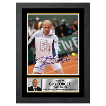 Guy Forget M570 Tennis Player Autographed Poster Print Photo Signature Gift