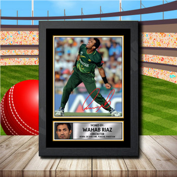 Wahab Riaz 2 Signed Autographed Cricket Star Poster Print Framed Merch Gift