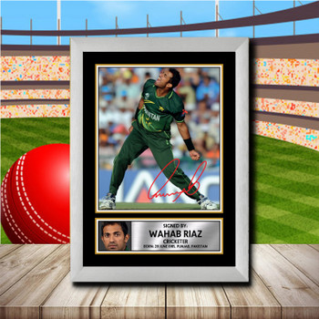Wahab Riaz 2 Signed Autographed Cricket Star Poster Print Framed Merch Gift