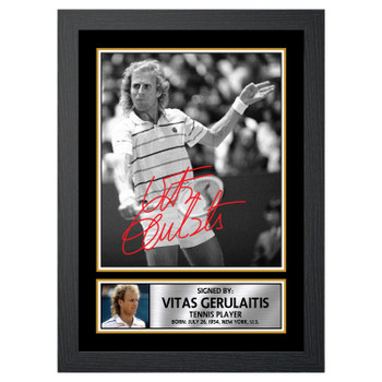 Vitas Gerulaitis M654 Tennis Player Autographed Poster Print Photo Signature Gift