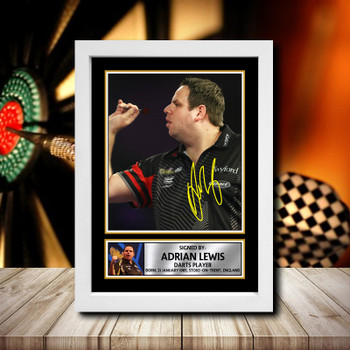 Adrian Lewis 2 Signed Autographed Darts Star Poster Print Framed Merch Gift Adrian Lewis 2 Signed Autographed Darts Star Poster Print Framed Merch Gift