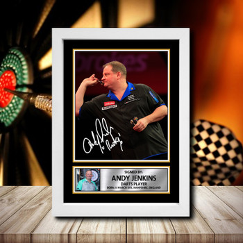 Andy Jenkins Signed Autographed Darts Star Poster Print Framed Merch Gift