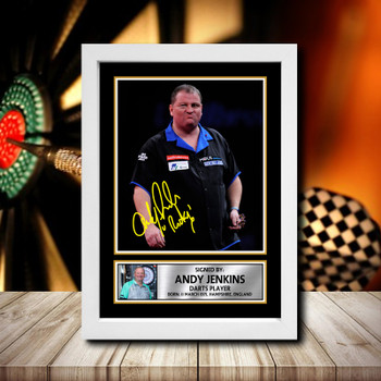 Andy Jenkins 2 Signed Autographed Darts Star Poster Print Framed Merch Gift Andy Jenkins 2 Signed Autographed Darts Star Poster Print Framed Merch Gift