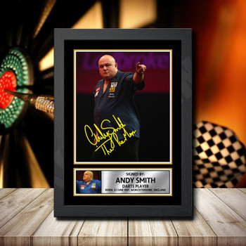 Andy Smith Signed Autographed Darts Star Poster Print Framed Merch Gift Andy Smith Signed Autographed Darts Star Poster Print Framed Merch Gift