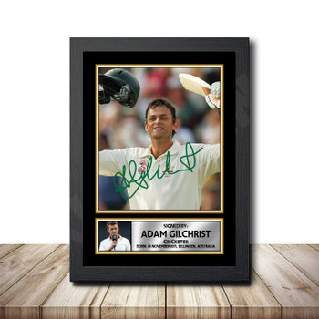 Adam Gilchrist M1451 Cricketer Autographed Poster Print Photo Signature Gift