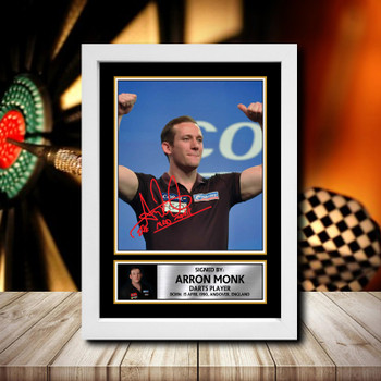 Arron Monk 2 Signed Autographed Darts Star Poster Print Framed Merch Gift Arron Monk 2 Signed Autographed Darts Star Poster Print Framed Merch Gift
